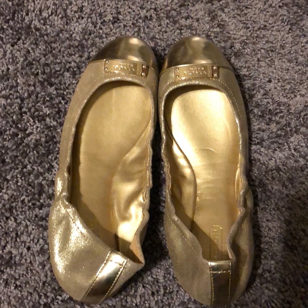 Gold coach flats